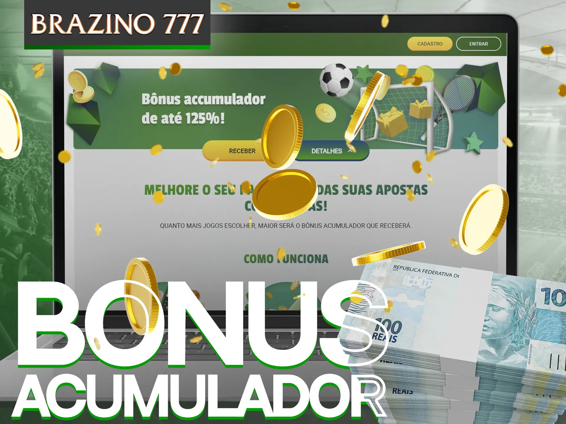 Aumente seus ganhos com o Bônus Acumulador Brazino777.