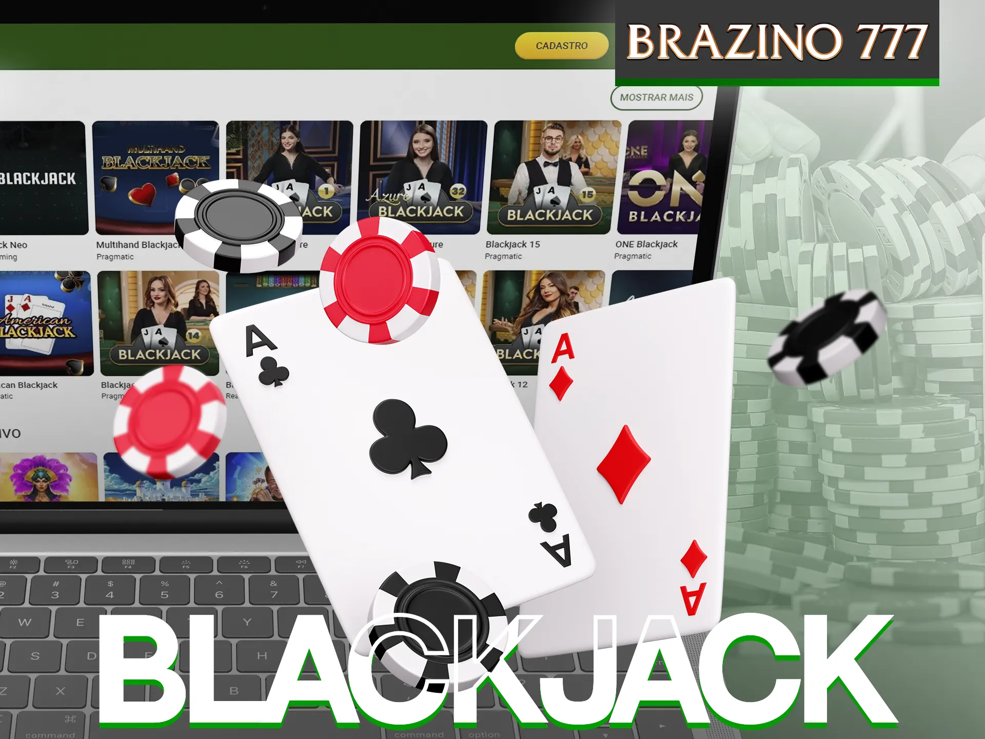 Jogue blackjack no cassino online Brazino777 e ganhe o prêmio.
