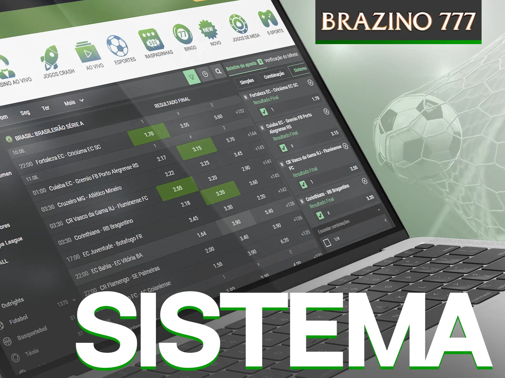 O sistema de apostas Brazino777 permite que você faça apostas múltiplas.