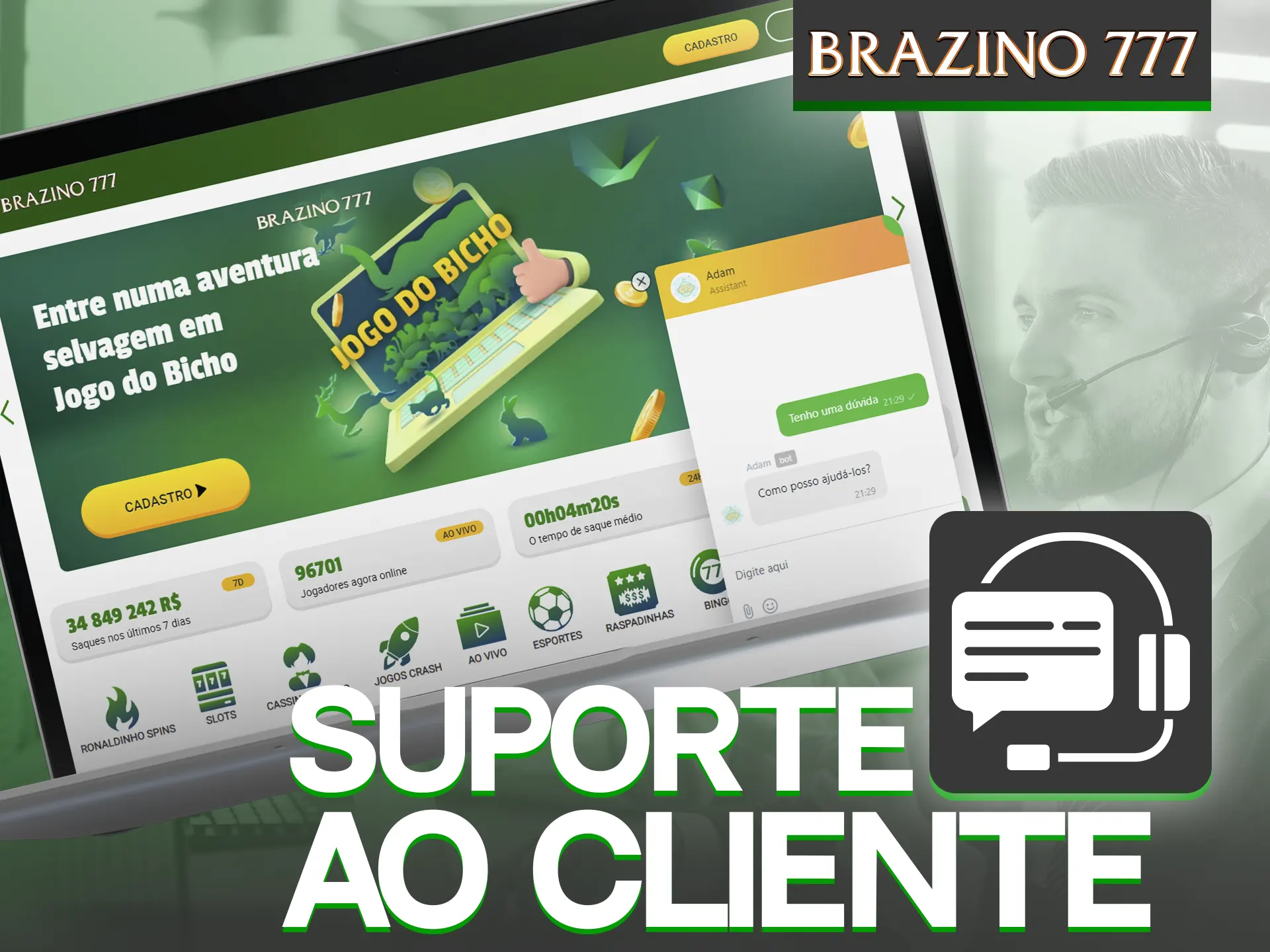 Há vários canais de suporte disponíveis no Brazino777.
