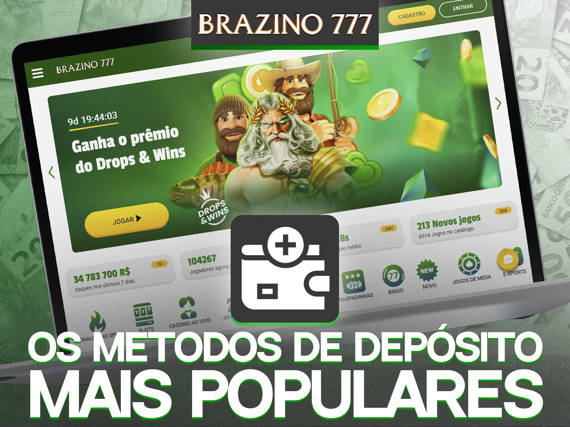 Pix e AstroPay são os métodos de depósito mais populares no Brazino777 no Brasil.