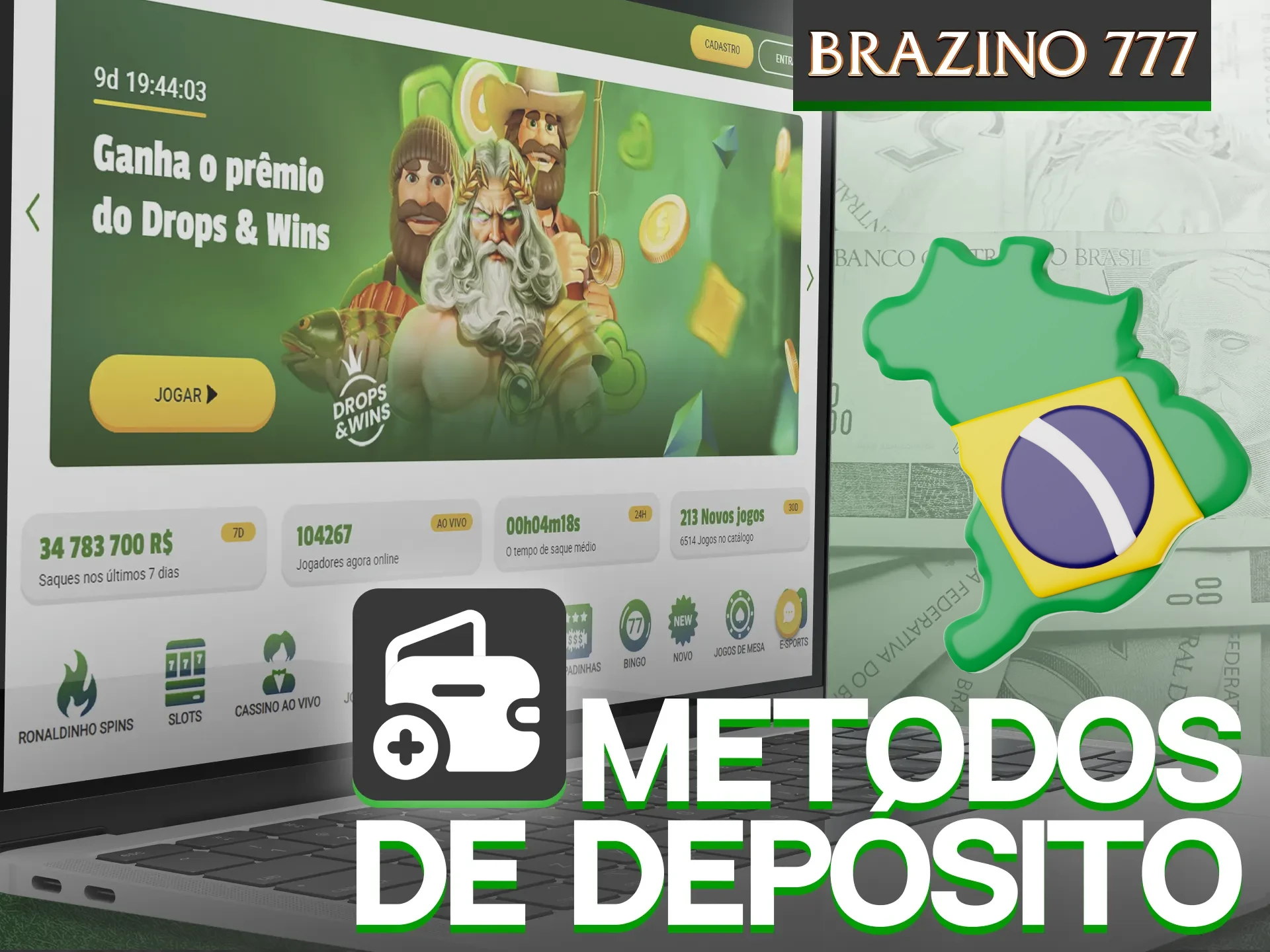 Para sua conveniência, há algumas opções de pagamento disponíveis na Brazino777.