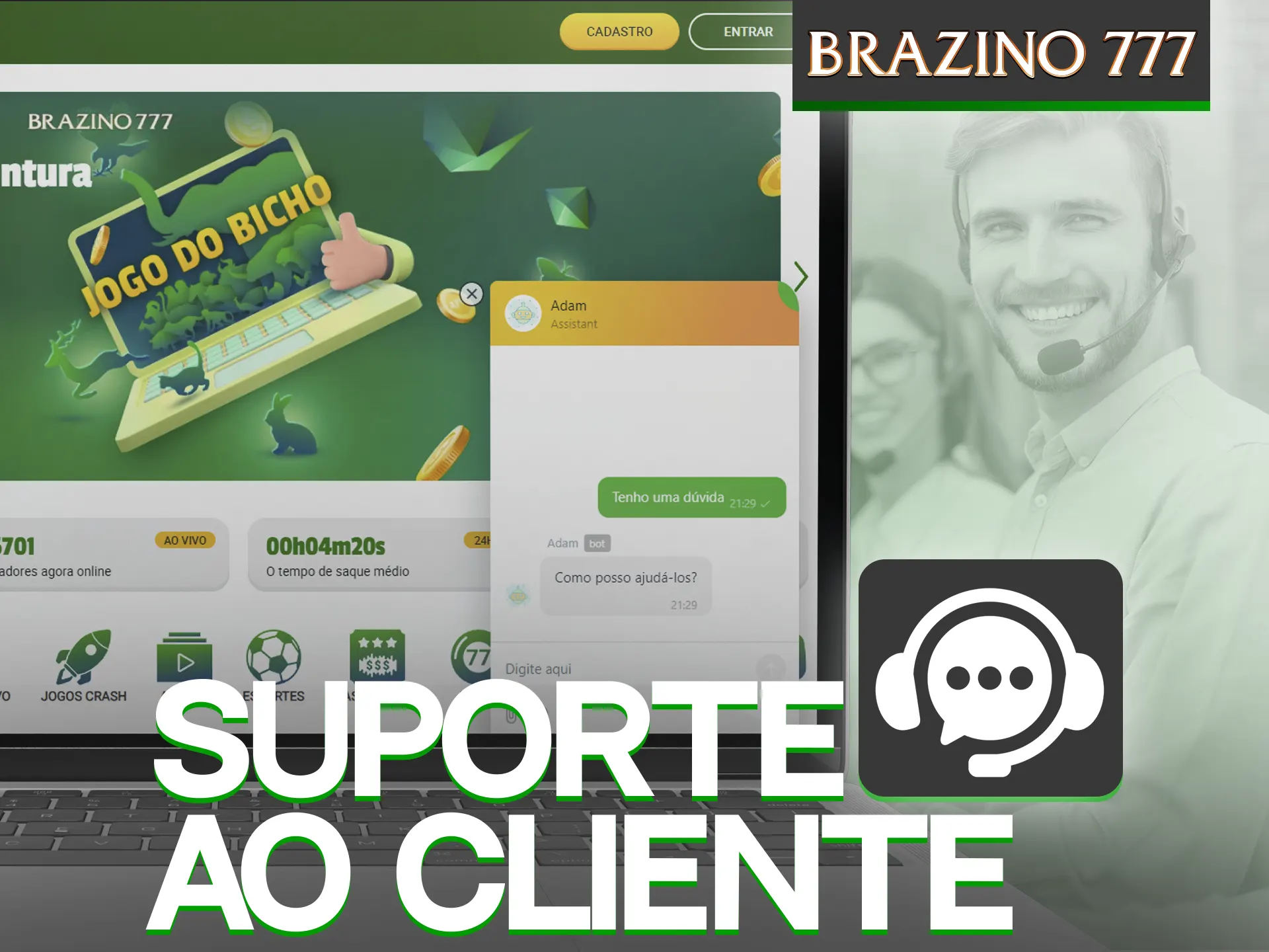 Se necessário, você pode usar os seguintes canais de suporte no Brazino777.