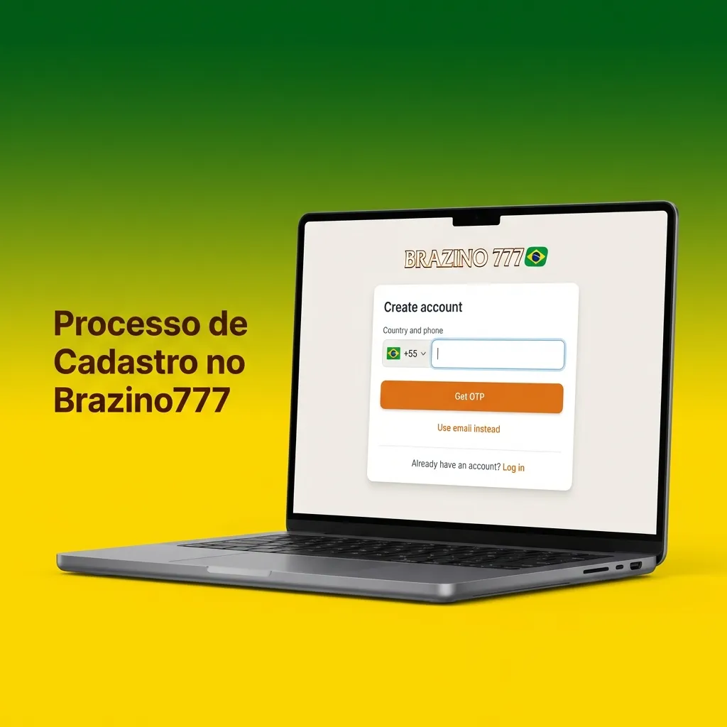 Step-by-step registration process for Brazino777 casino showing sign-up button, form fields, and email confirmation steps