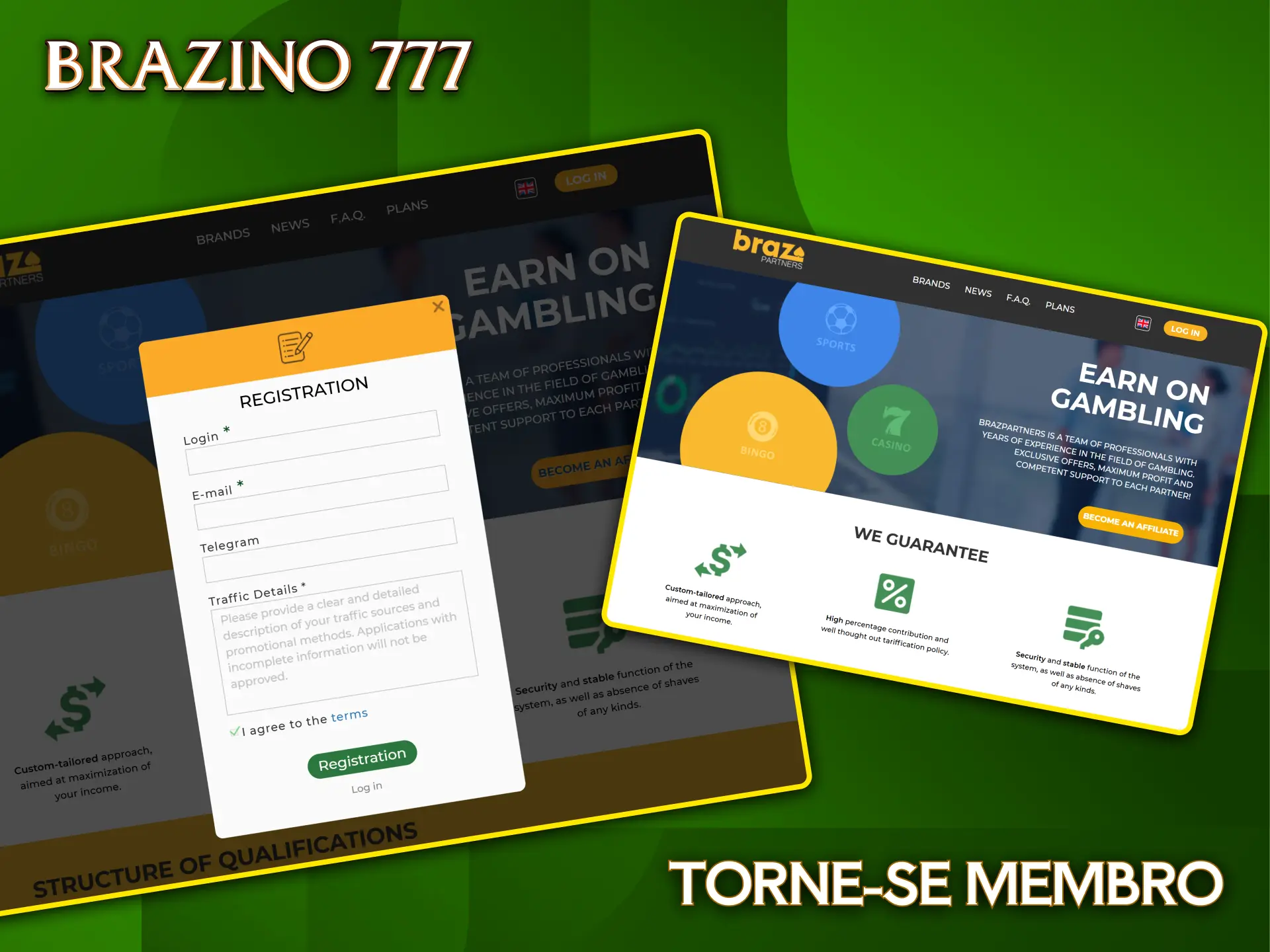 Torne-se um membro parceiro e lucre promovendo o renomado cassino Brazino777.