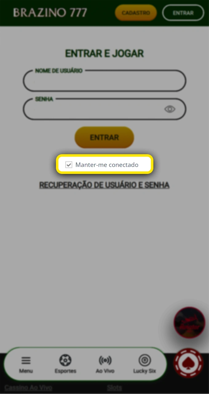 Selecione manter-se conectado no Brazino777 para agilizar seu acesso aos melhores jogos online.
