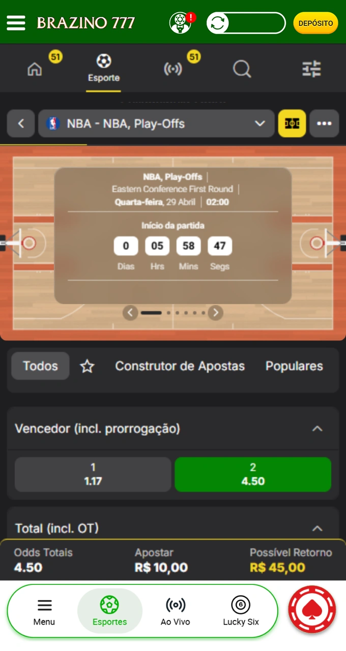 Escolha o melhor mercado de apostas em basquete e ganhe com a Brazino777.