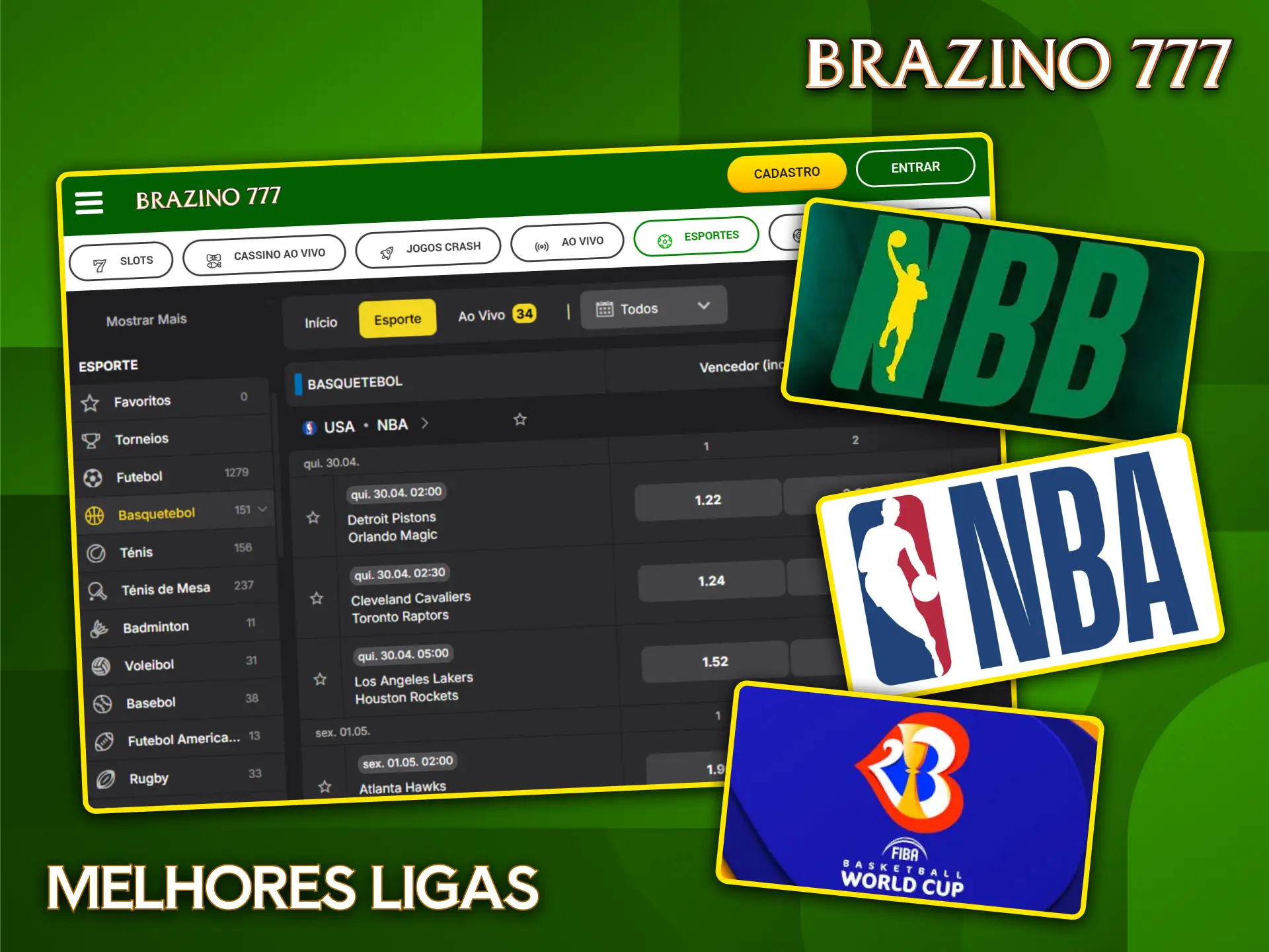 Aposte na NBA e NBB com as melhores odds na bookmaker Brazino777.