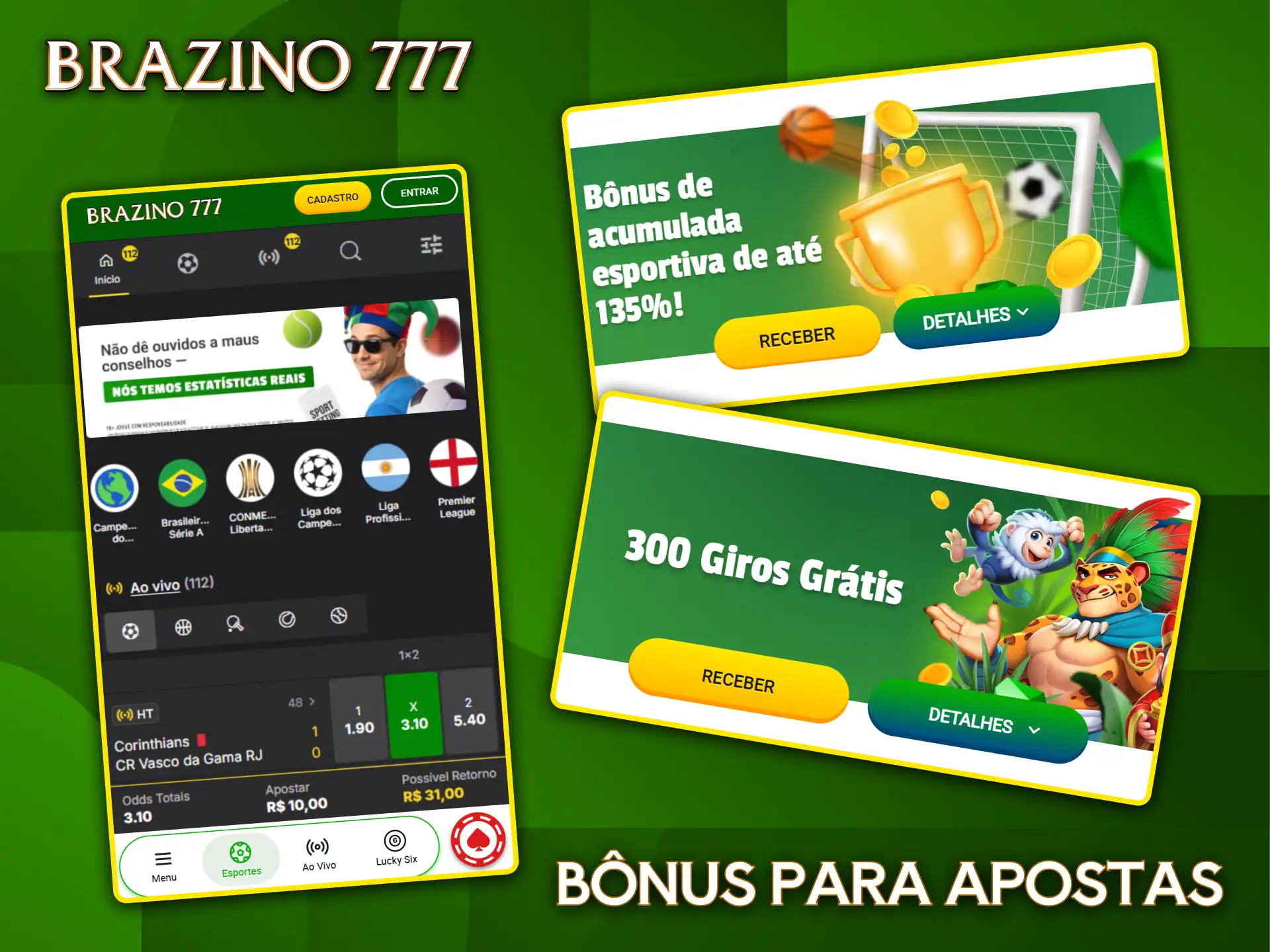 Aumente seus ganhos com um bônus do site de apostas Brazino777.