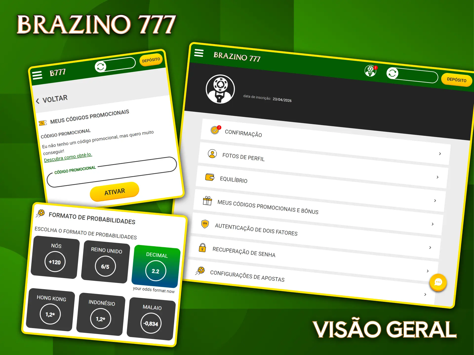 Gerencie sua conta Brazino777 com facilidade graças à interface simples.
