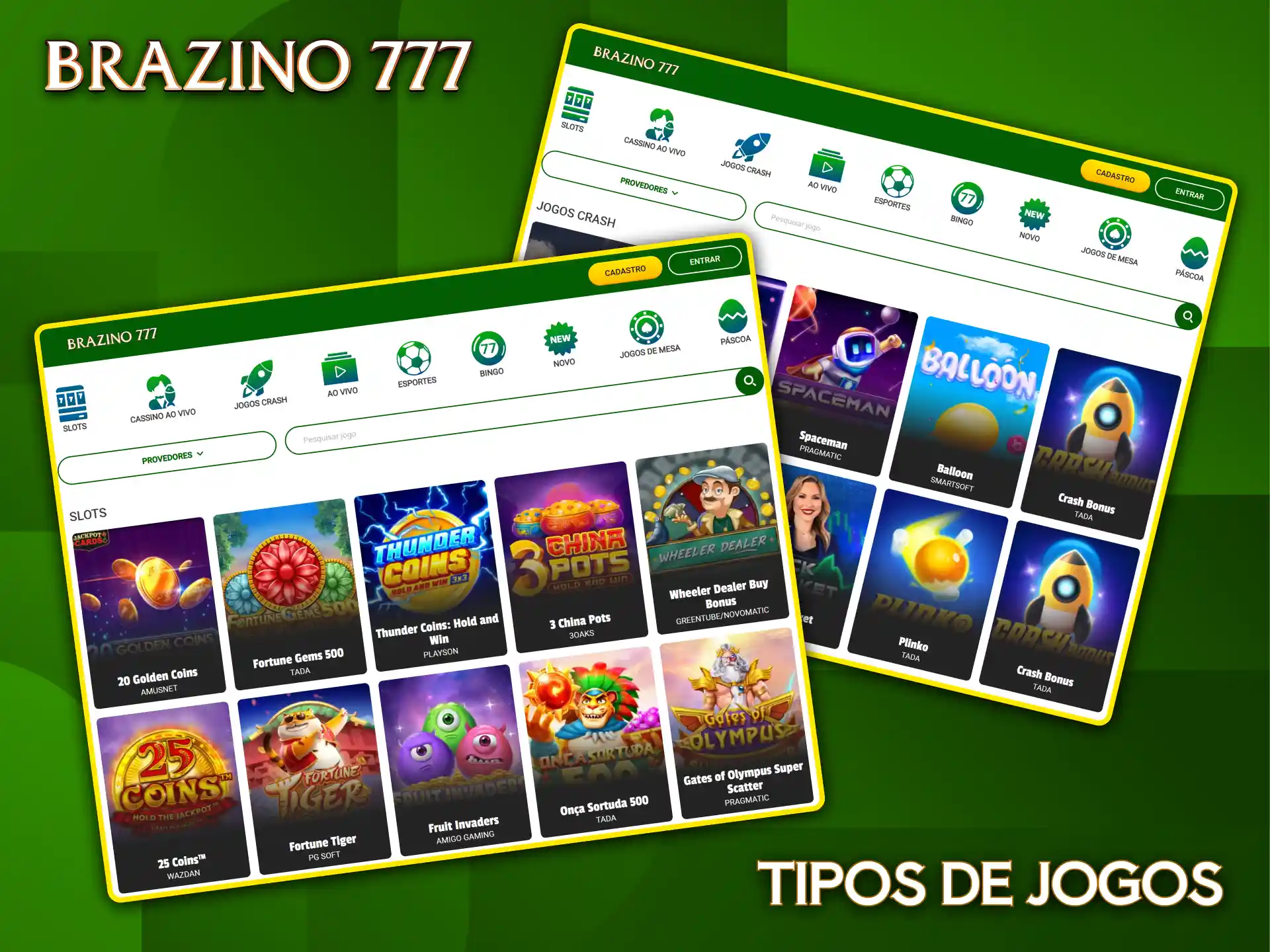 Descubra centenas de jogos e slots emocionantes disponíveis no cassino Brazino777.