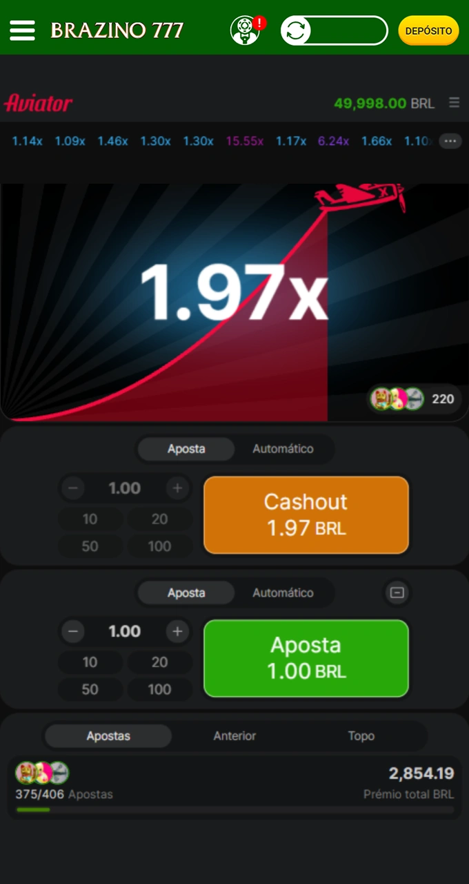 Comece uma partida e aproveite a adrenalina dos jogos no Brazino777.