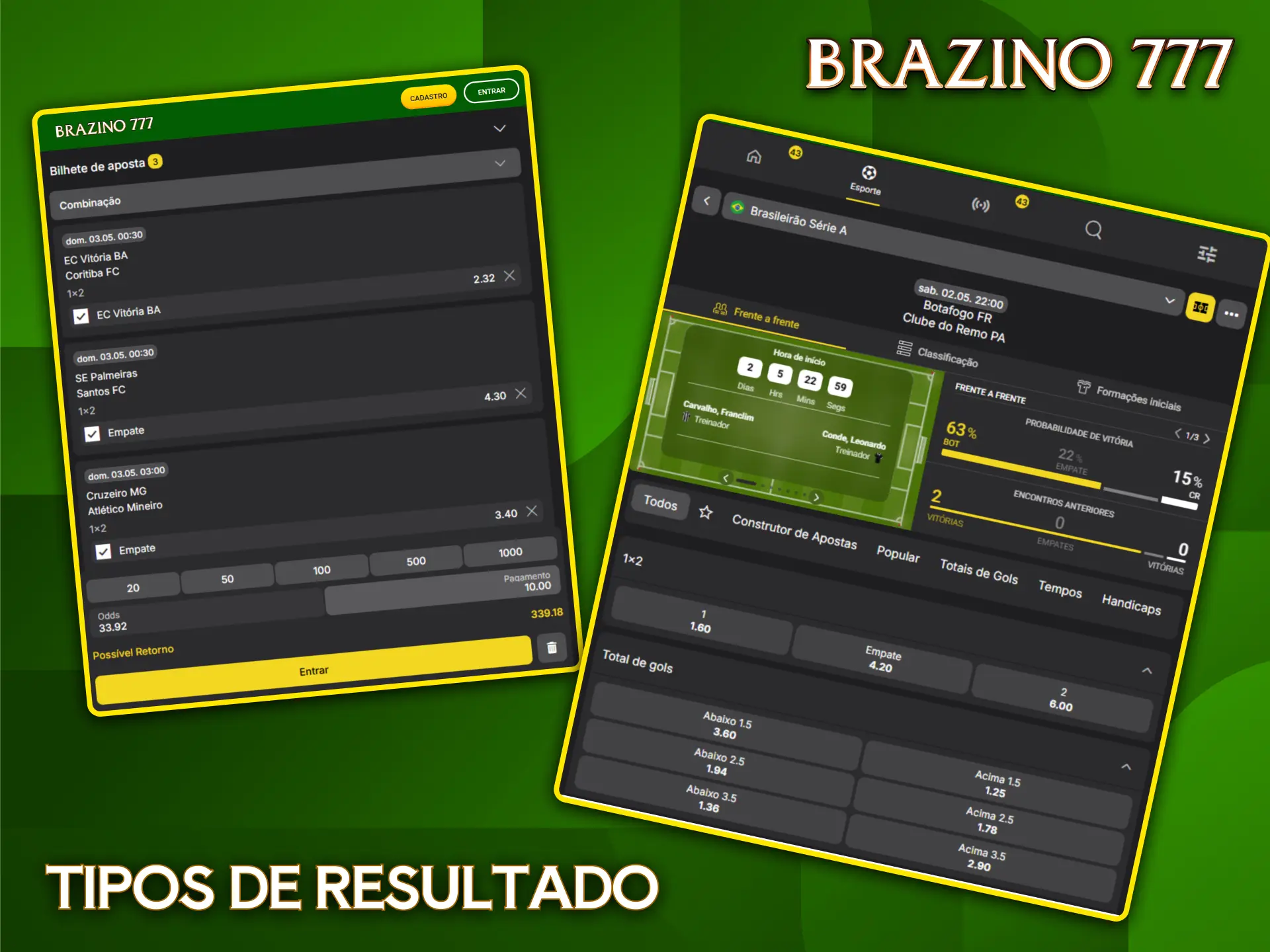 Explore diversos mercados e tipos de resultados para lucrar na bookmaker Brazino777.
