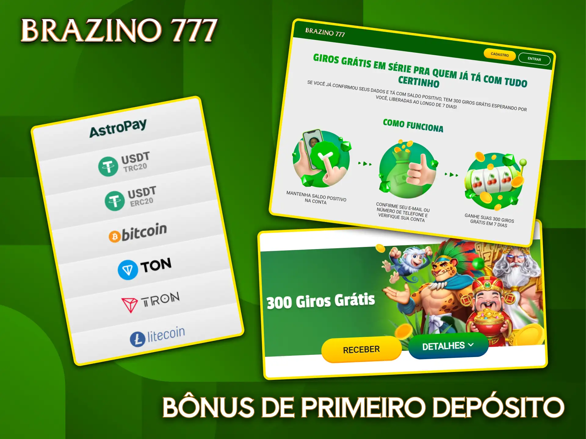 Recarregue sua conta e receba um bônus de primeiro depósito no cassino Brazino777.