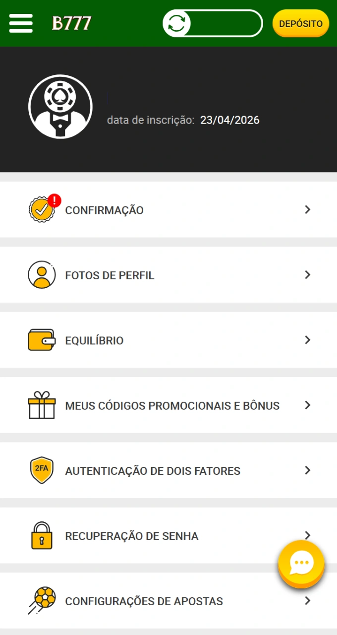 Gerencie seu equilíbrio e bônus através do painel de controle seguro do Brazino777.