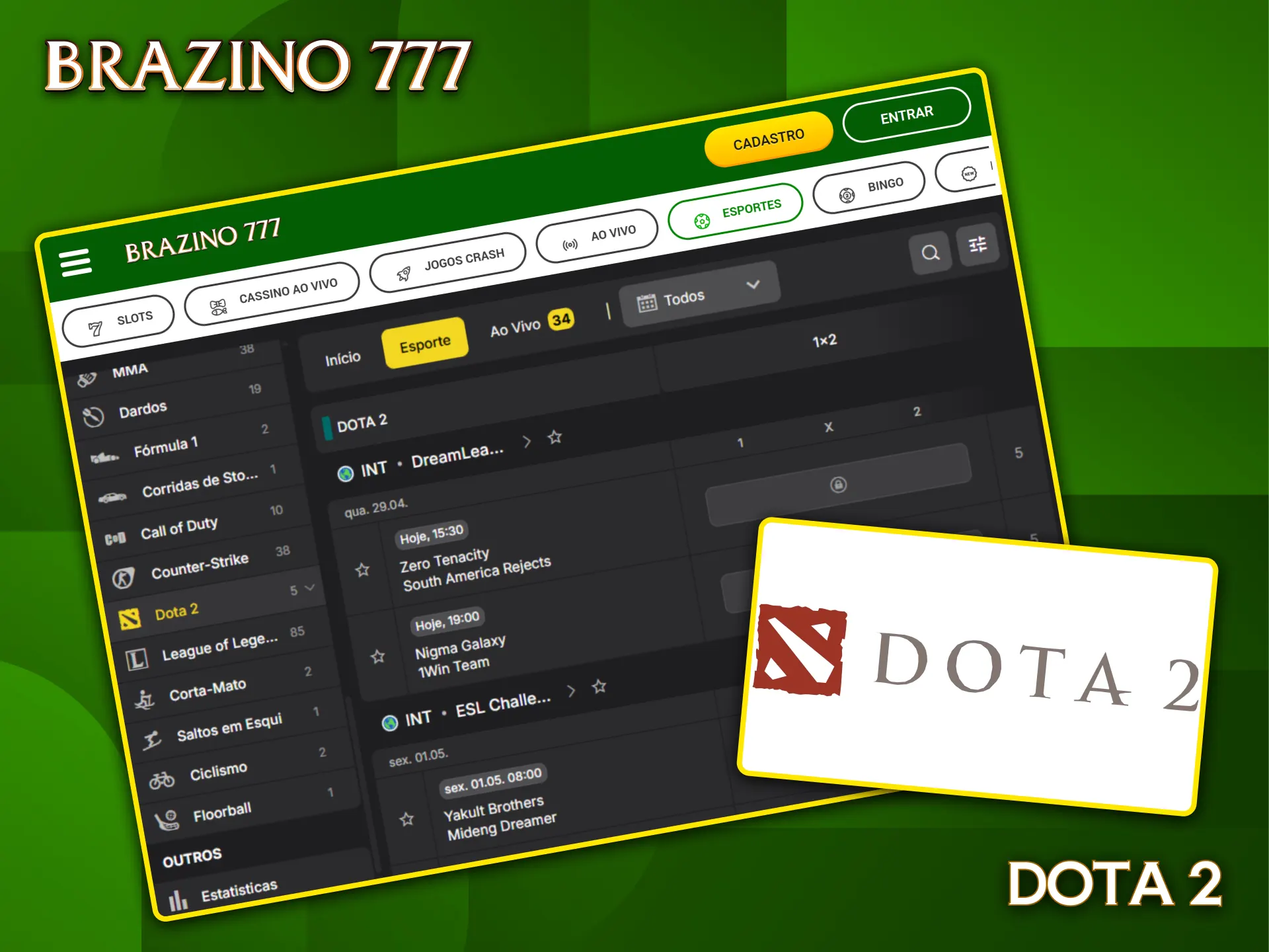 Faça suas apostas em competições internacionais de Dota 2 na Brazino777.