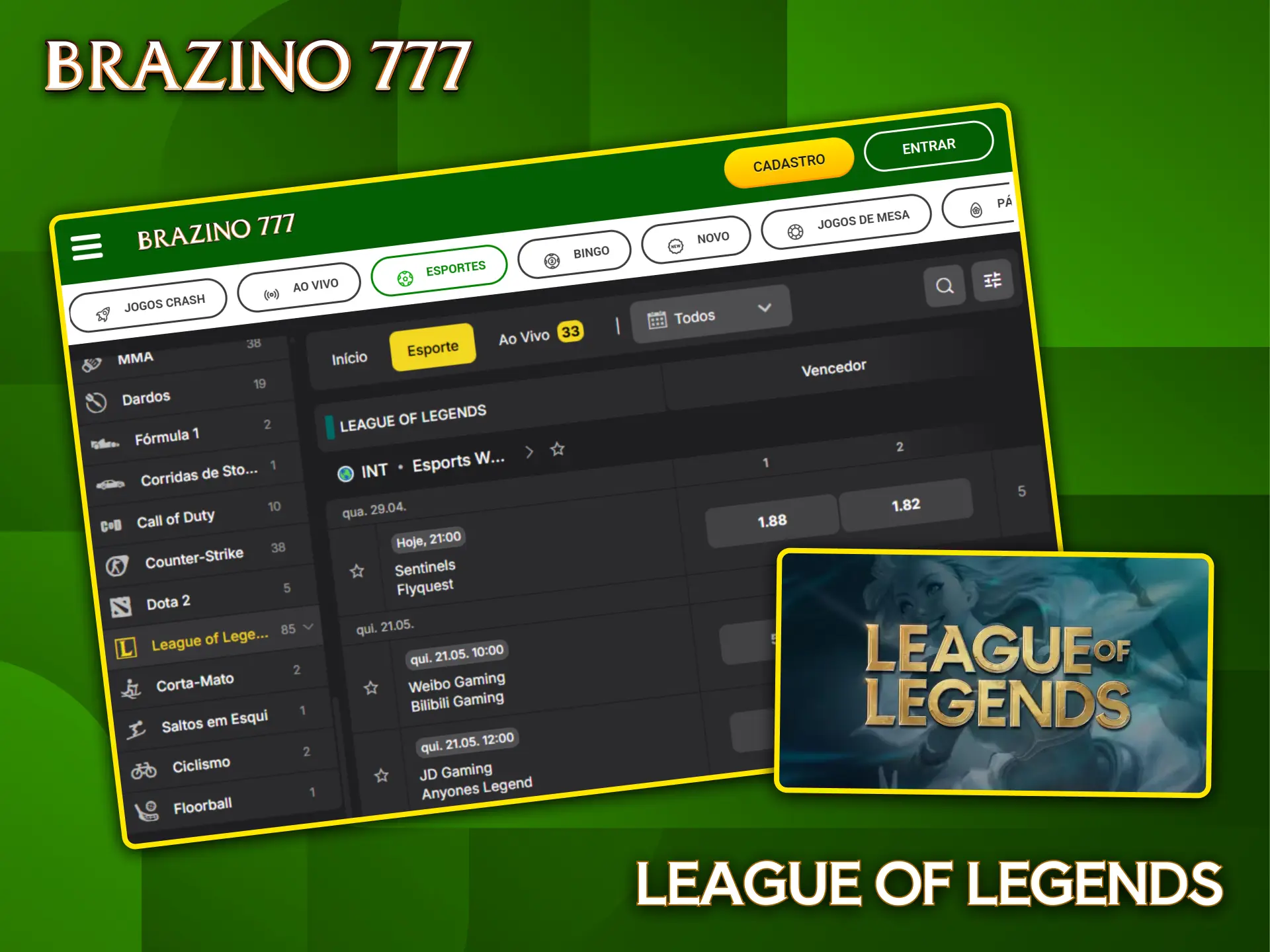 Encontre os melhores torneios de League of Legends no Brazino777.
