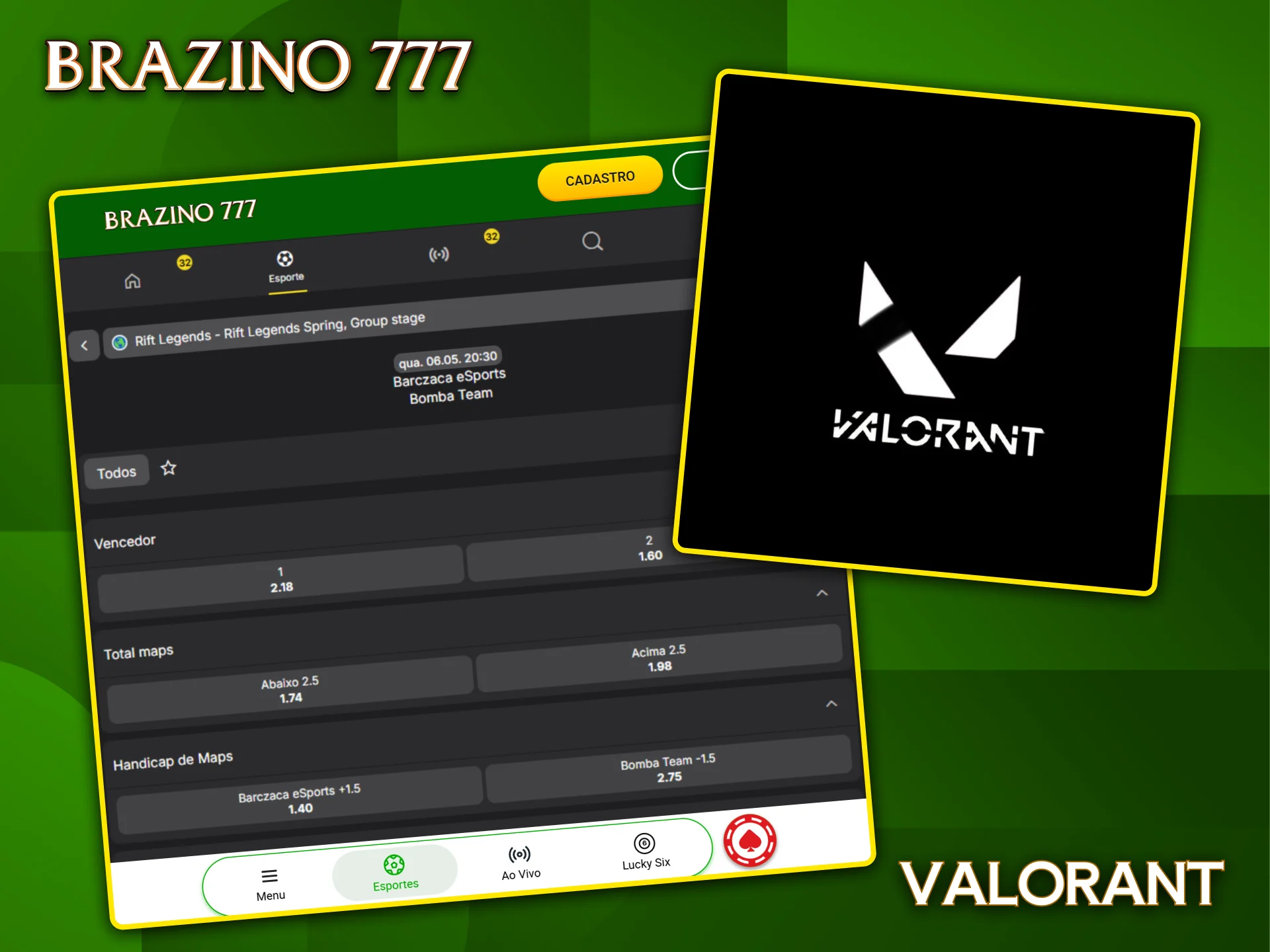 Acompanhe e aposte nos confrontos intensos de Valorant com a bookmaker Brazino777.