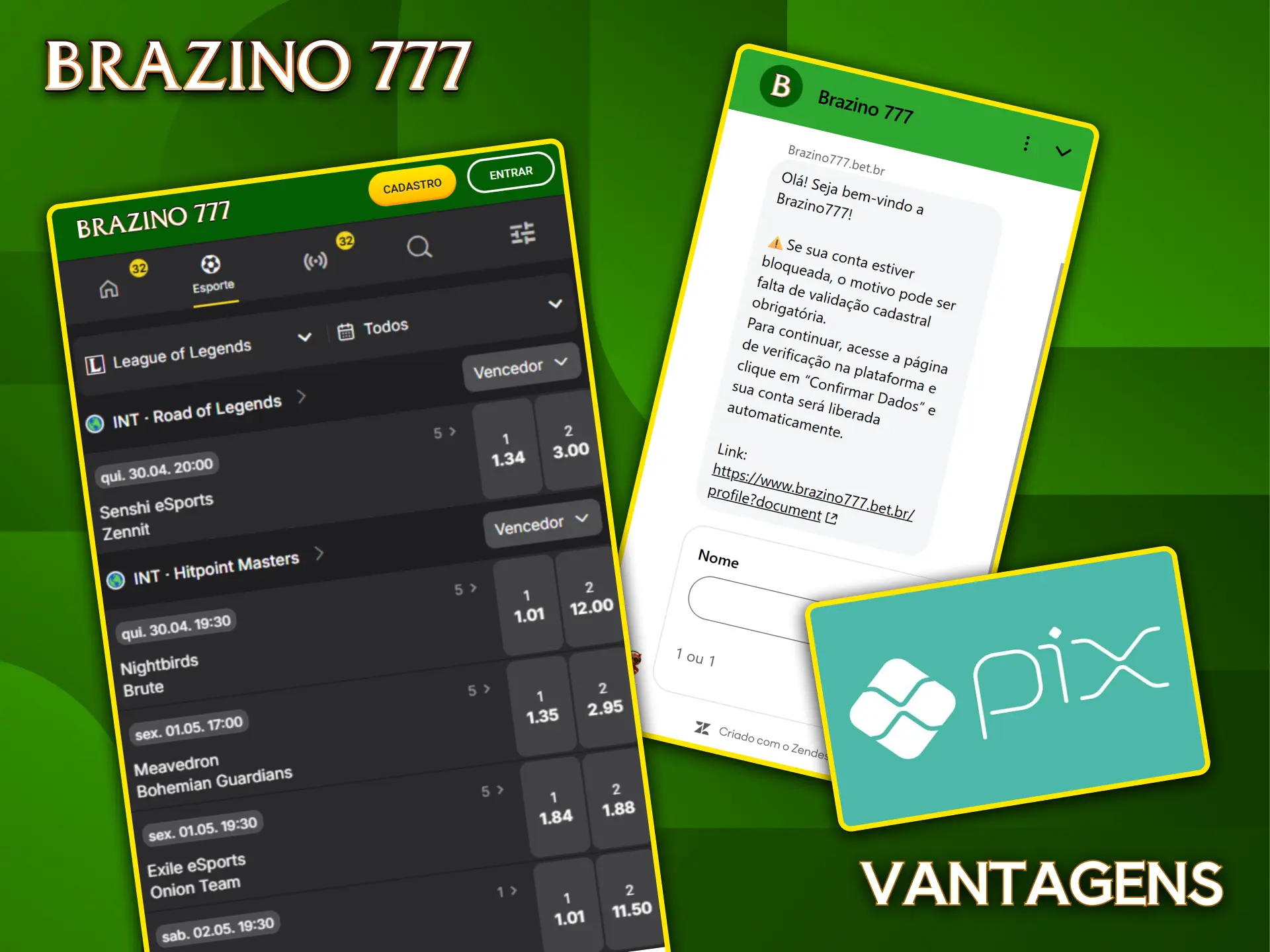 Use PIX para recargas rápidas em sua conta e aproveite outros benefícios da casa de apostas Brazino777.