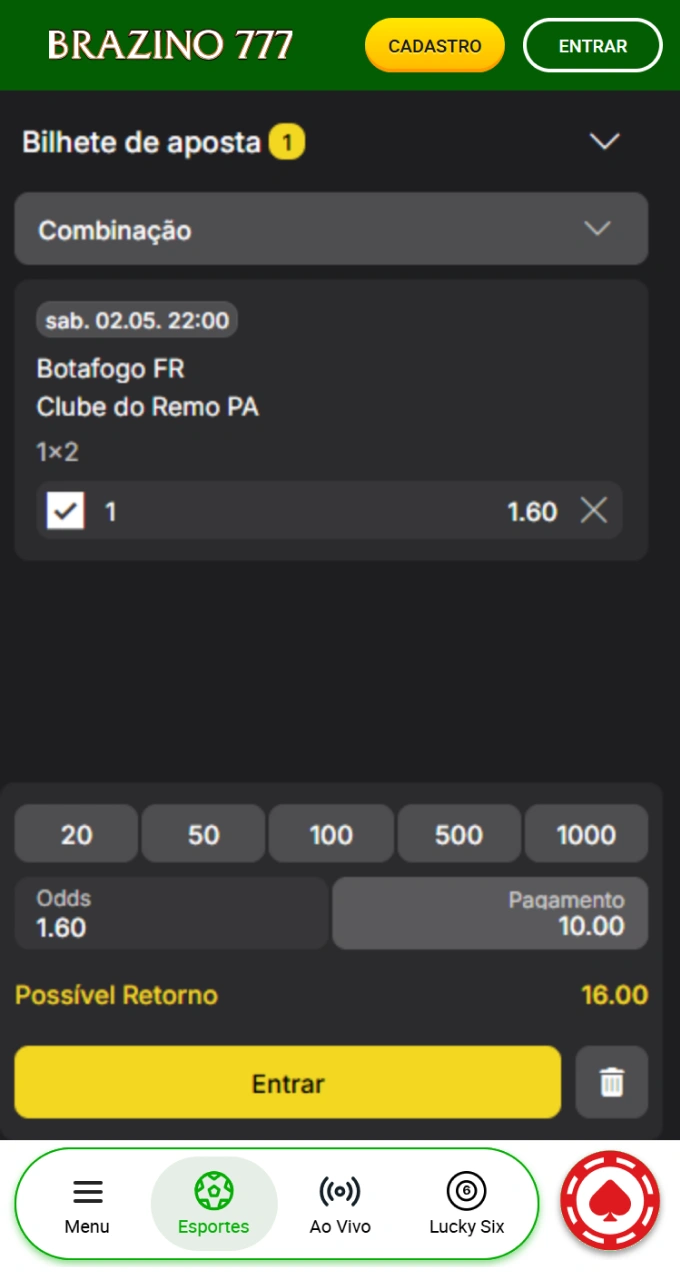 Confirme seu bilhete de apostas em futebol e lucre muito no Brazino777.