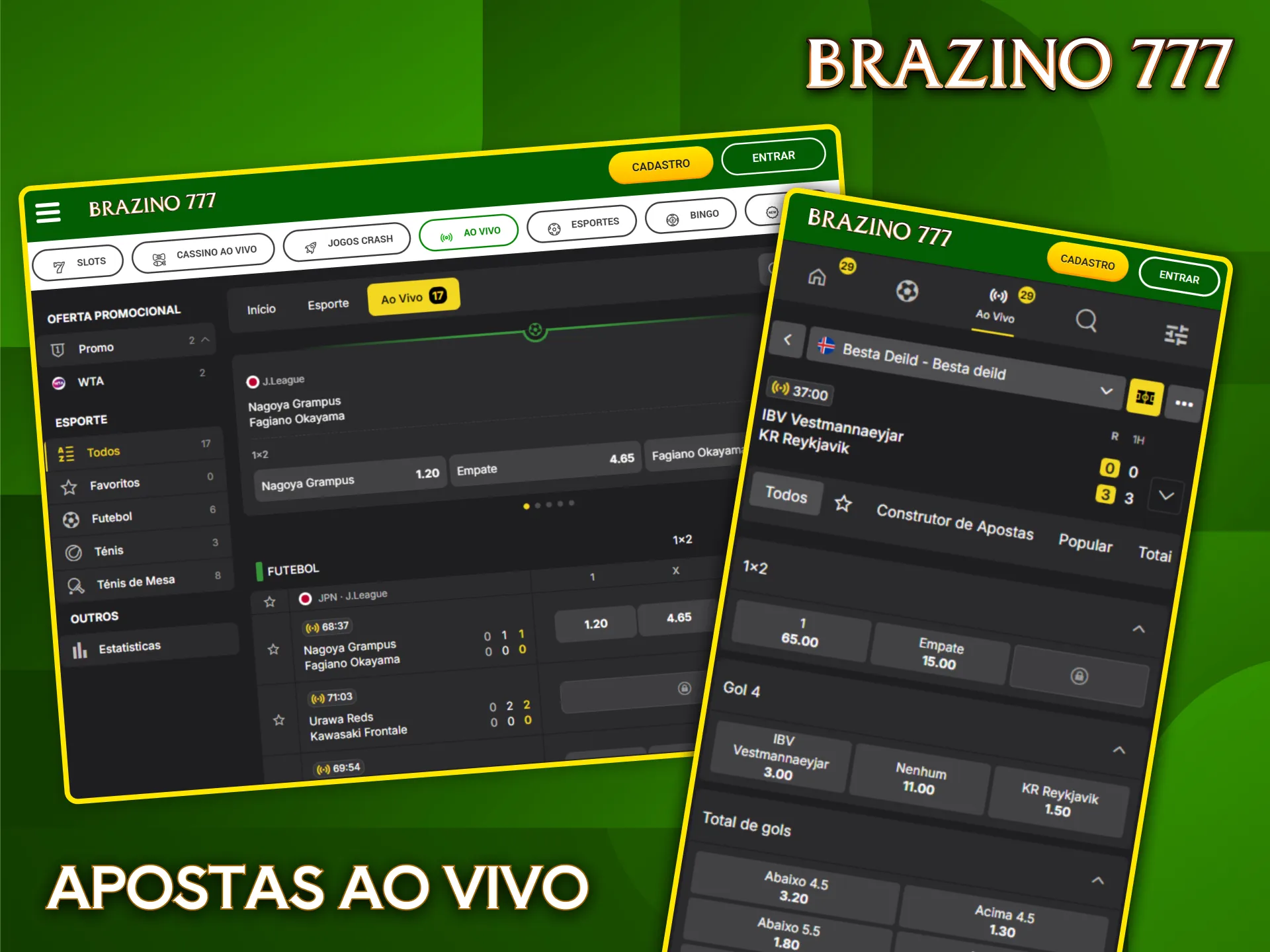 Acompanhe as estatísticas em tempo real e faça suas apostas no moderno site de apostas Brazino777.