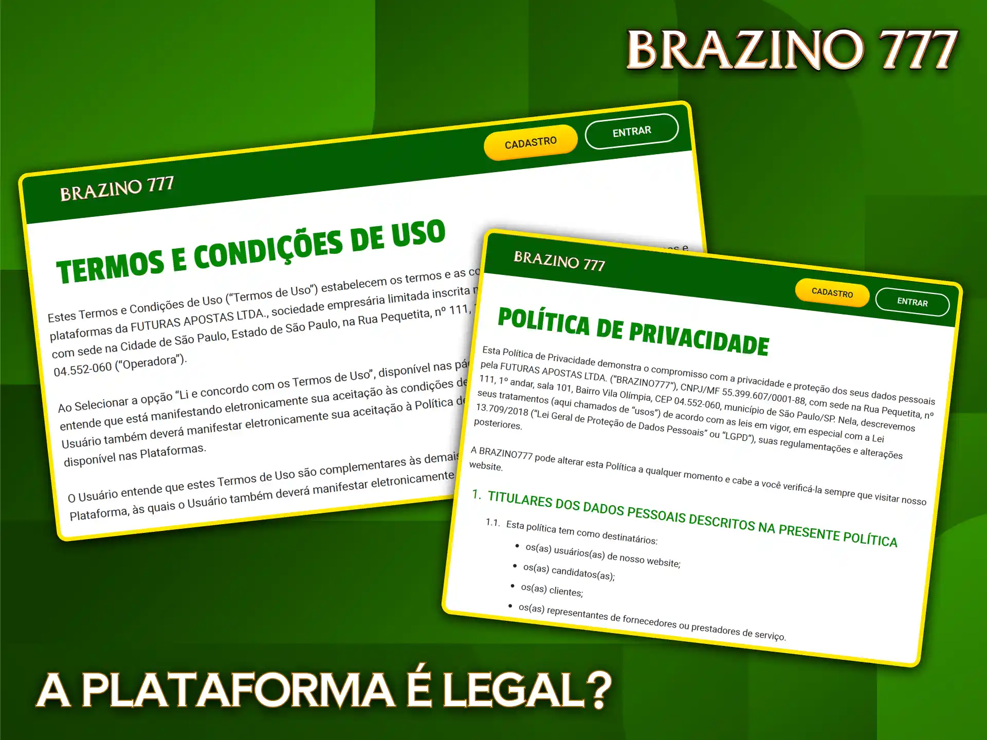 Brazino777 é uma plataforma legal que adere a regras rigorosas de privacidade e segurança.