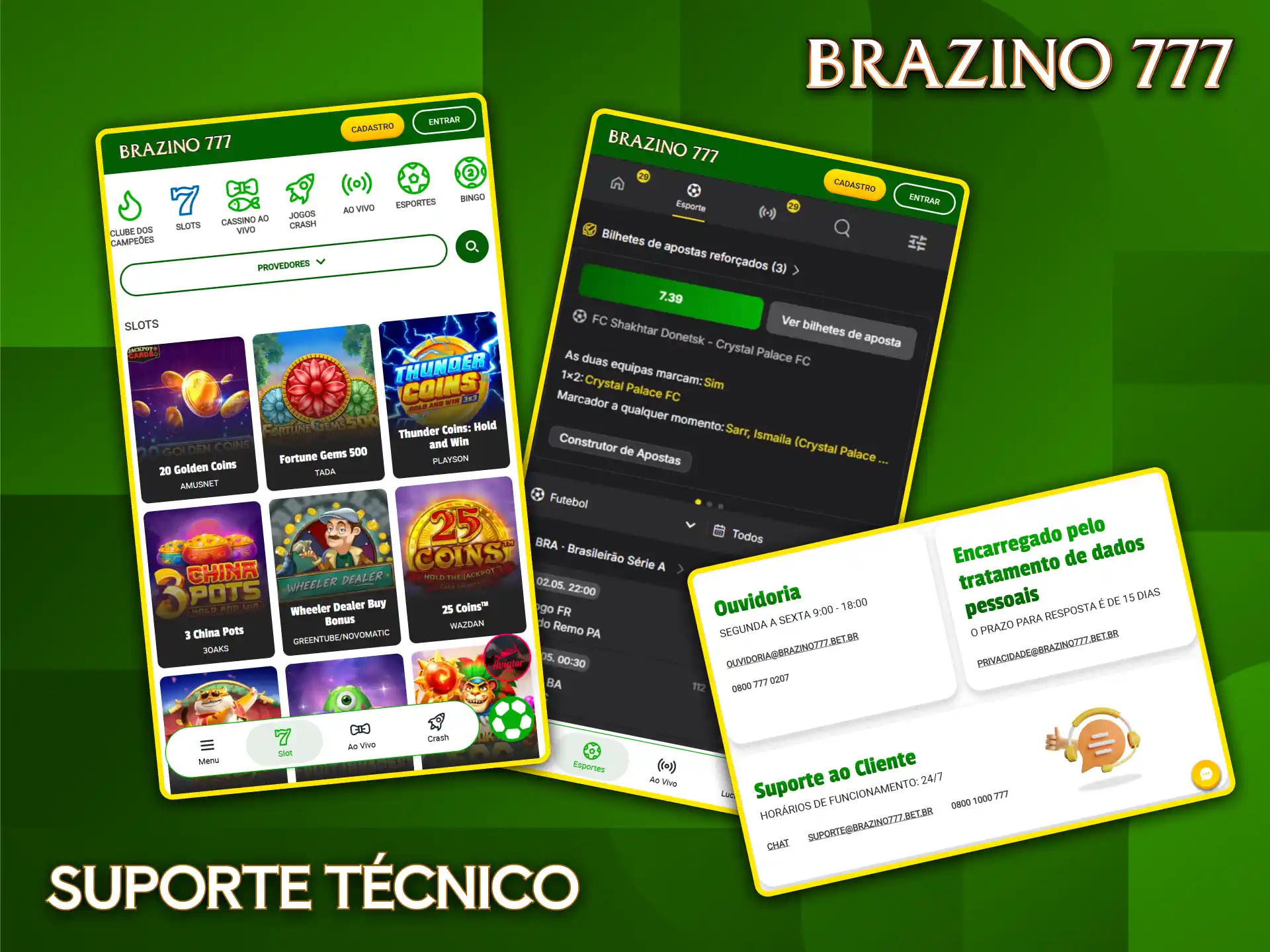 O suporte técnico do Brazino777 garante segurança e auxílio especializado para todos os jogadores.