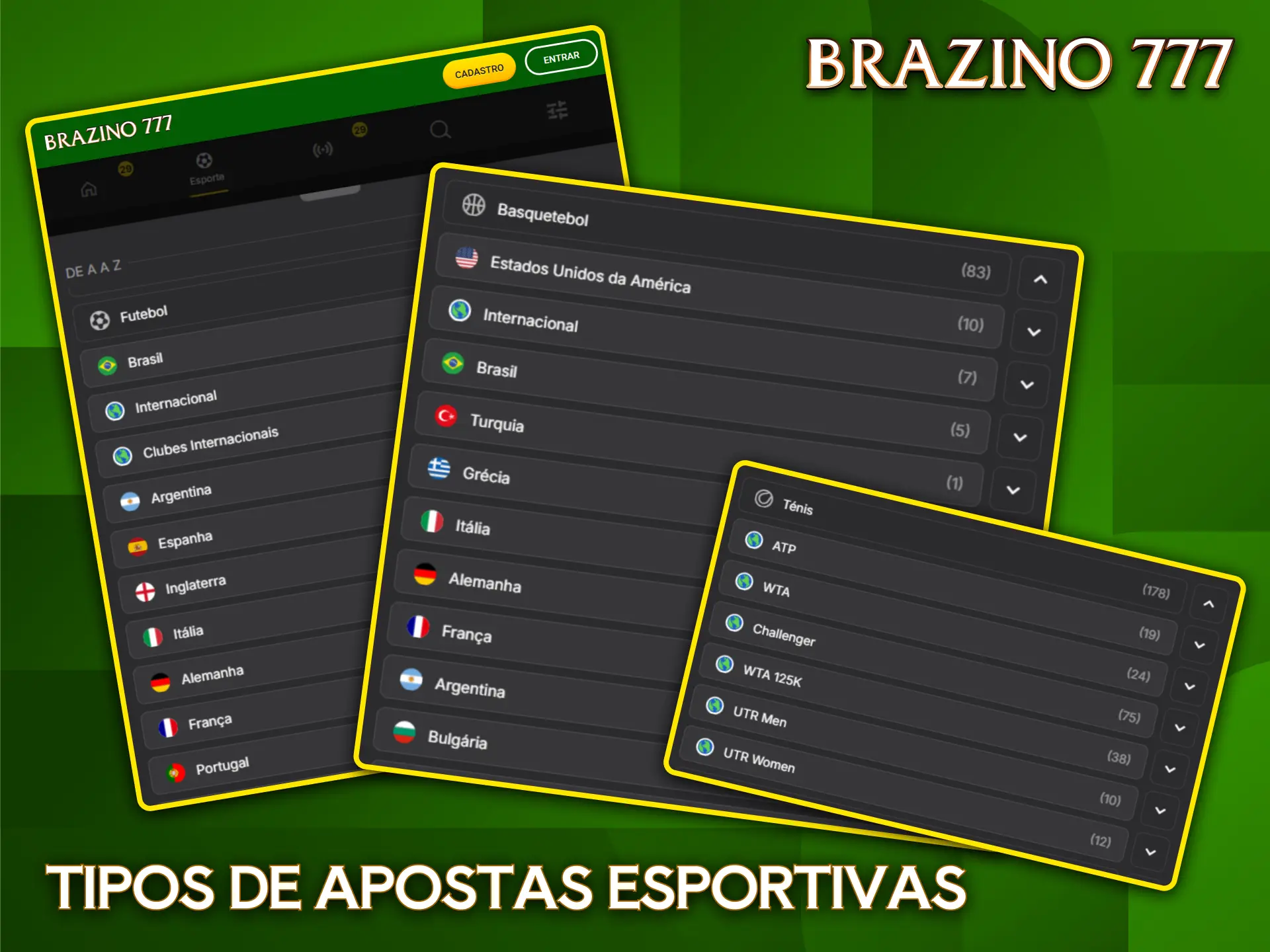 Confira os tipos de apostas esportivas disponíveis na casa de apostas Brazino777.